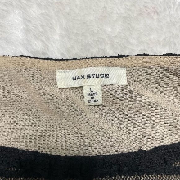 Max Studio Black Lace Stretchy Long Sleeve Lined Elegant - Picture 3 of 9